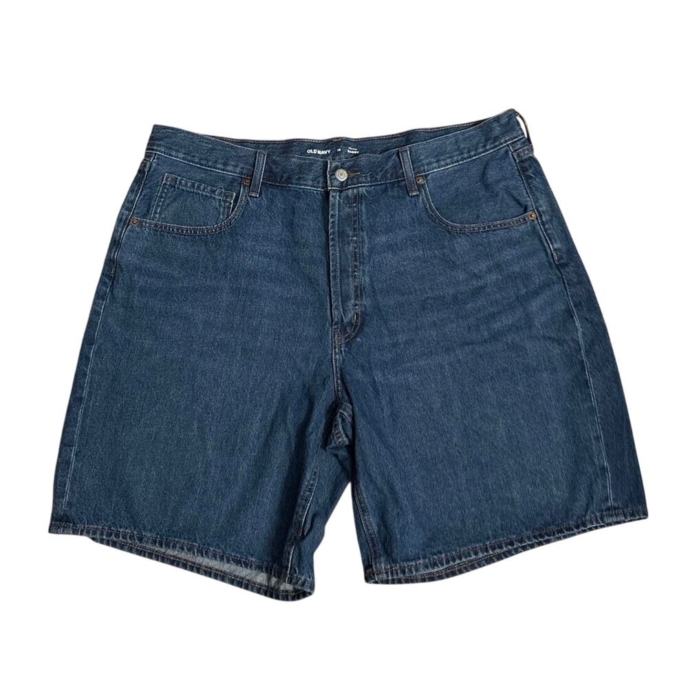 Old Navy Plus Size 16 Mid Rise Baggy Denim Jean Shorts 9” Inseam Cora Wash